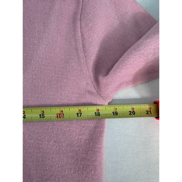 Vintage Pendleton Women's sz L Baby Pink 100% Wool Cowl Neck Sweater Pullover - Picture 7 of 10